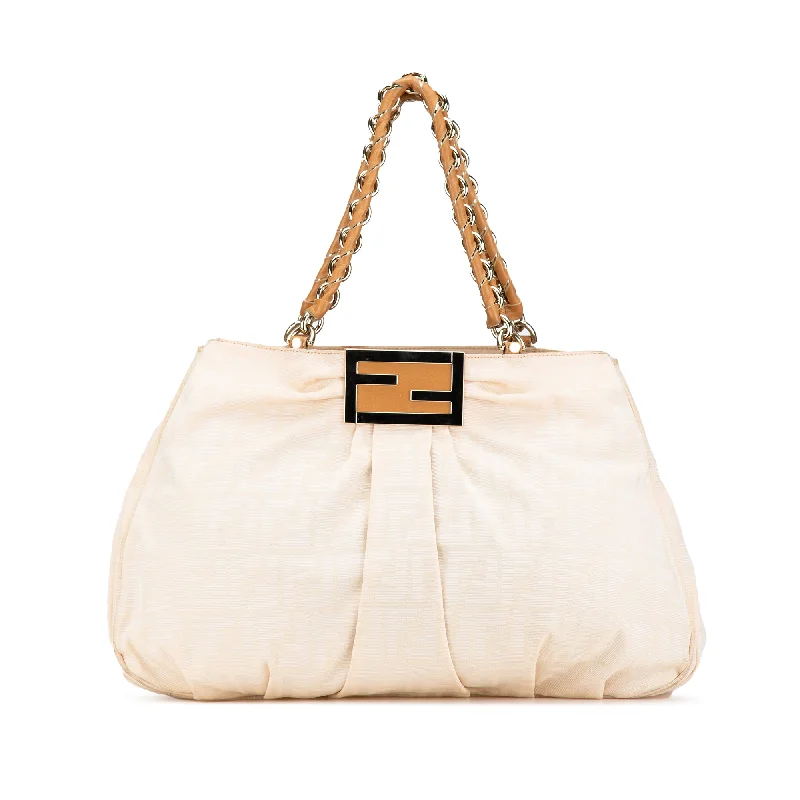 Brown Fendi Large Zucca Canvas Mia Tote