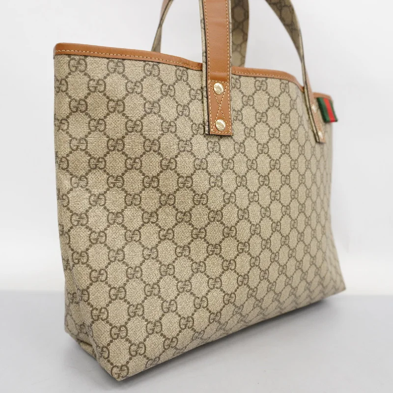 Gucci  Sherry Line 211134 Women's GG Supreme Tote Bag Beige