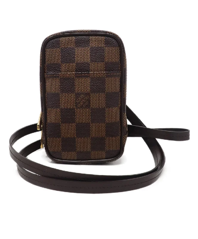 Louis Vuitton Brown Canvas Leather Case Bag