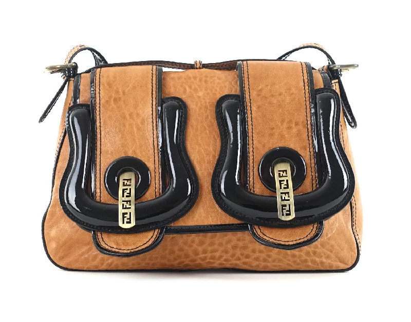 Double B Buckle Distressed Leather Bag