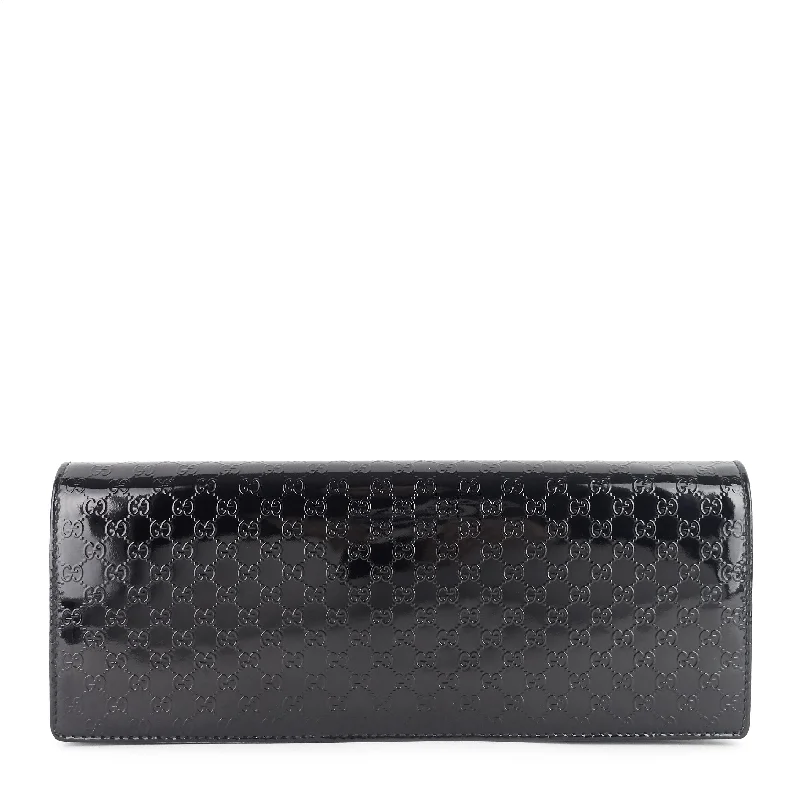 Micro-Guccissima Patent Leather Broadway Clutch Bag