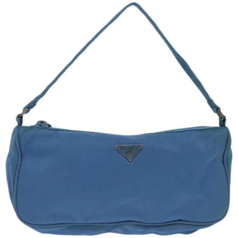 PRADA Accessory Pouch Nylon Light Blue Auth 67877