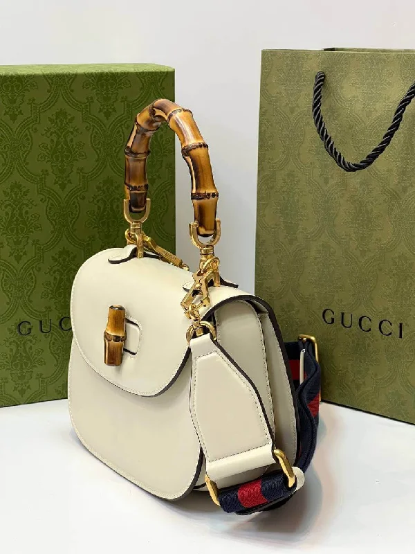 Gucci Bamboo 1947 mini top handle bag white