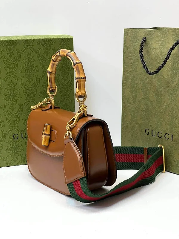 Gucci Bamboo 1947 mini top handle bag brown