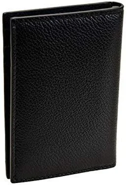 Prada Black Navy Vitello Micro Grain Mens Vertical Card Holder 2MC035