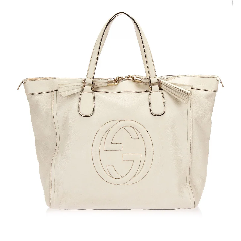 Gucci Leather Soho Working Tote (SHG-12481)