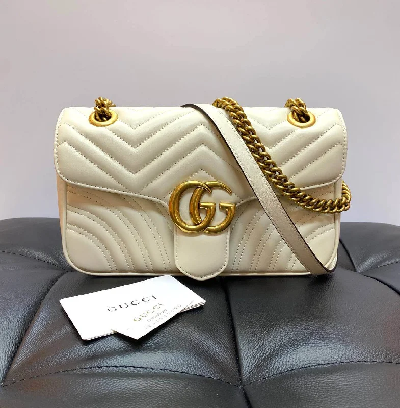 Gucci GG Marmont small cross-body bag white