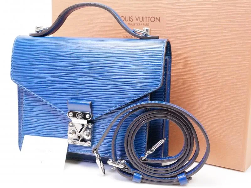 Authentic Pre-owned Louis Vuitton Epi Blue Monceau BB Hand Bag W/ Shoulder Strap M40976 210536