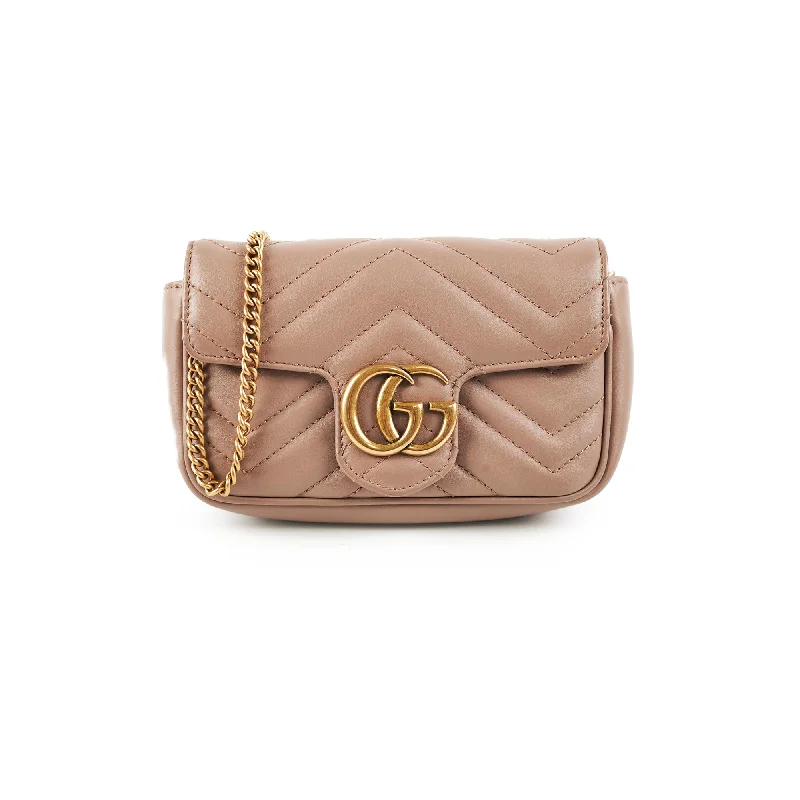 Gucci Supermini Marmont Camera Bag Dusty Pink