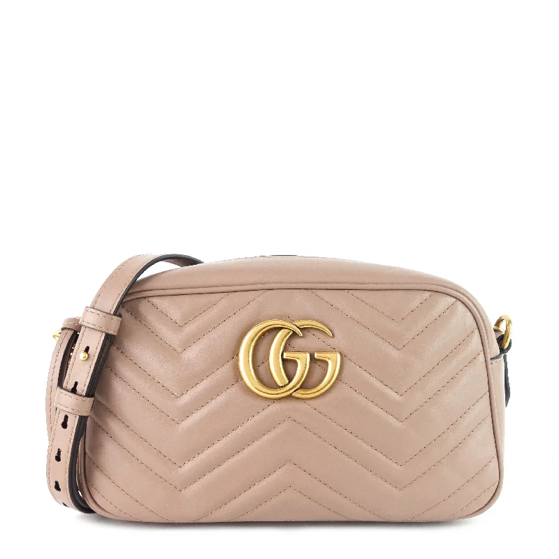 GG Marmont Small Matelassé Calfskin Camera Bag