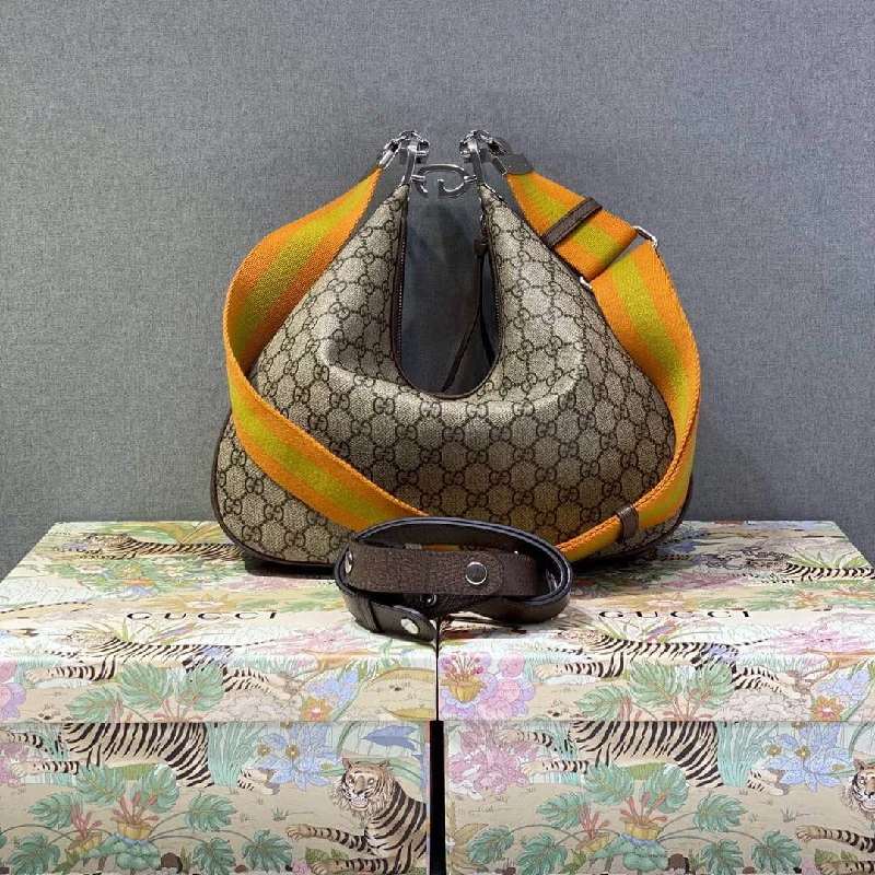 Gucci Attache small shoulder bag Beige and ebony GG Supreme canvas