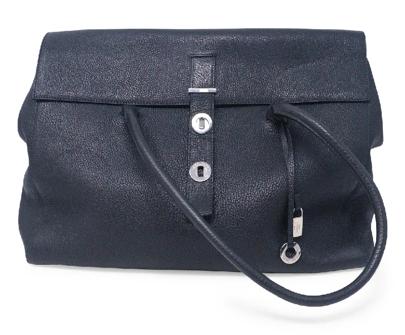 Loro Piana Black Large Leather Tote