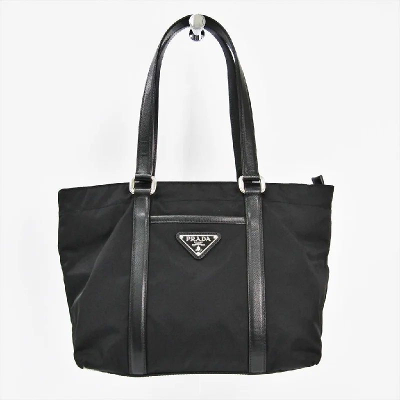 Prada Black Tessuto with Saffiano Leather Tote (SHA-11228)