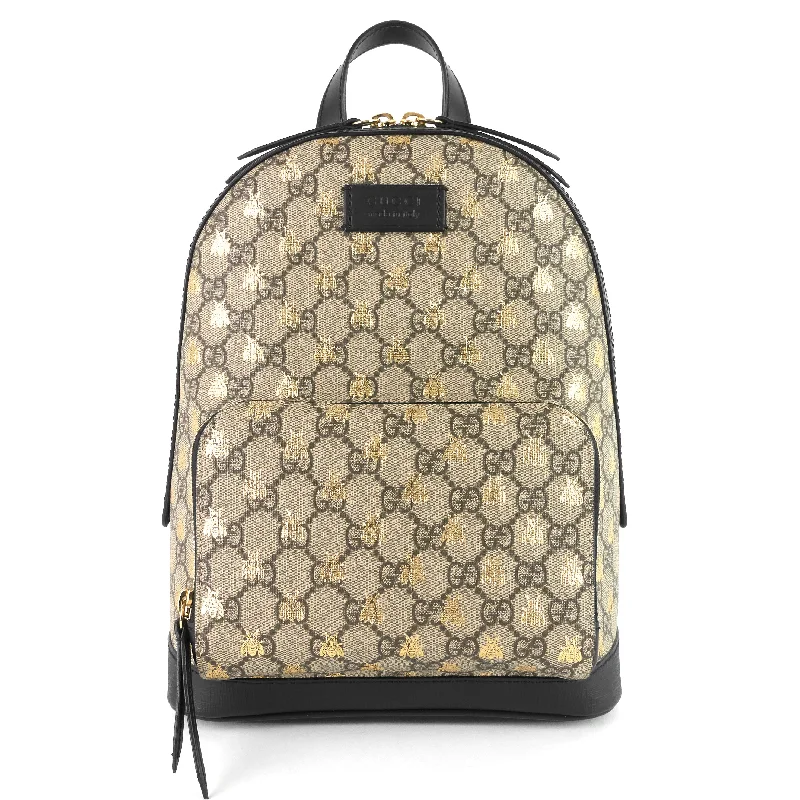 Bees Small GG Supreme Canvas Backpack