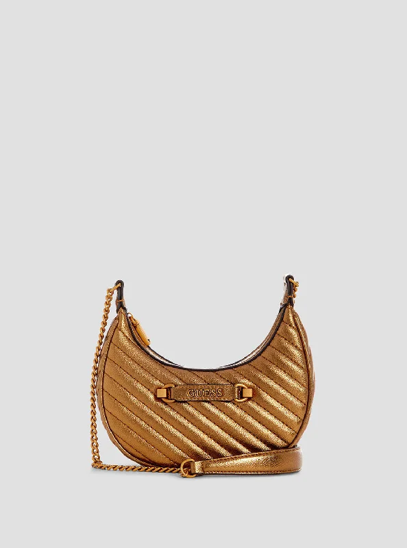 Gold Sela Mini Crossbody Hobo Bag