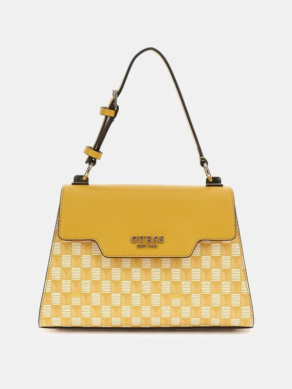 Hallie Geometric-Print Handbag