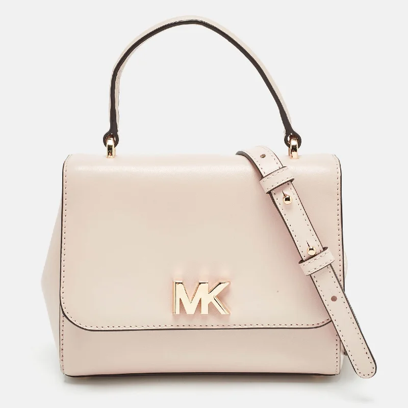 Light Pink Leather Small Mott Top Handle Bag