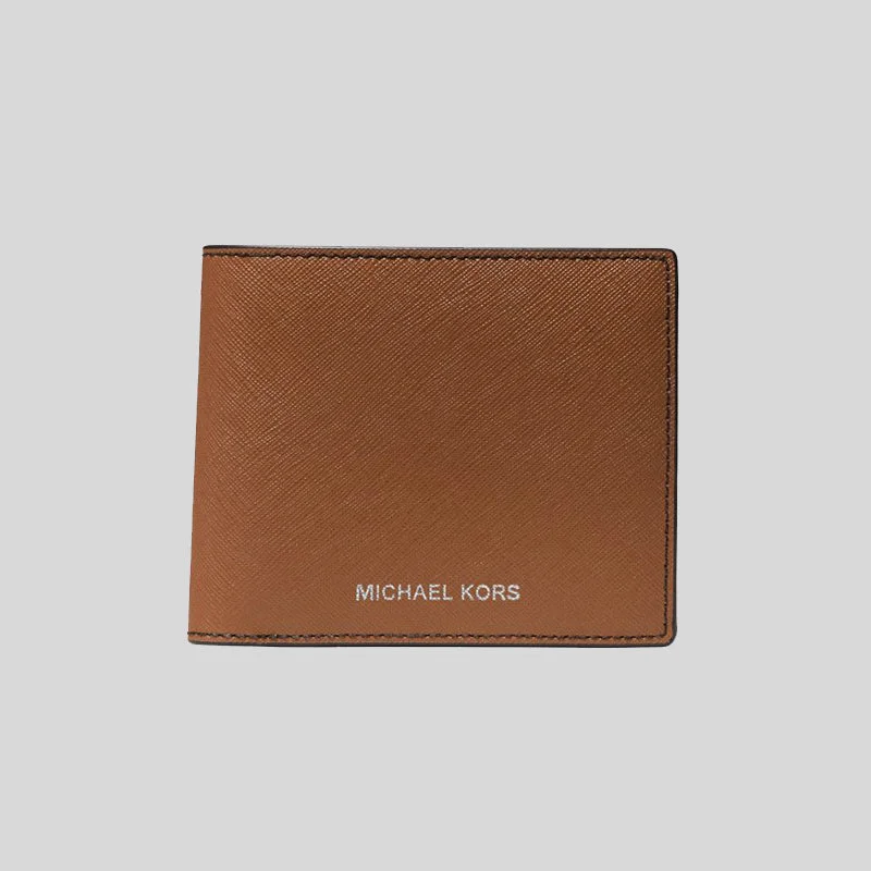 MICHAEL KORS Harrison Crossgrain Leather Billfold Wallet With Coin Pocket Luggage 36U9LHRF3L