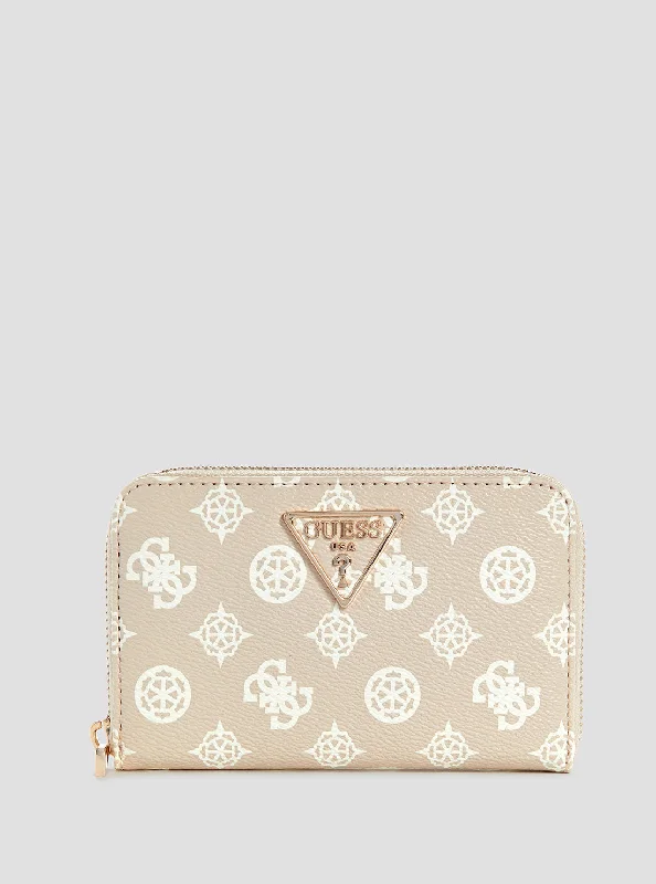 Beige Logo Medium Wallet