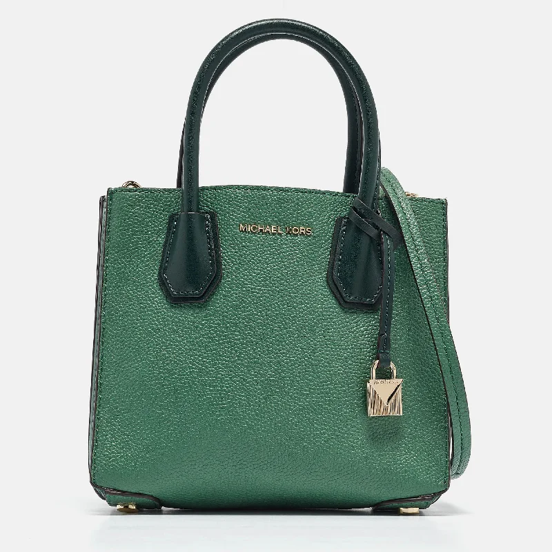 Green Leather Medium Mercer Tote