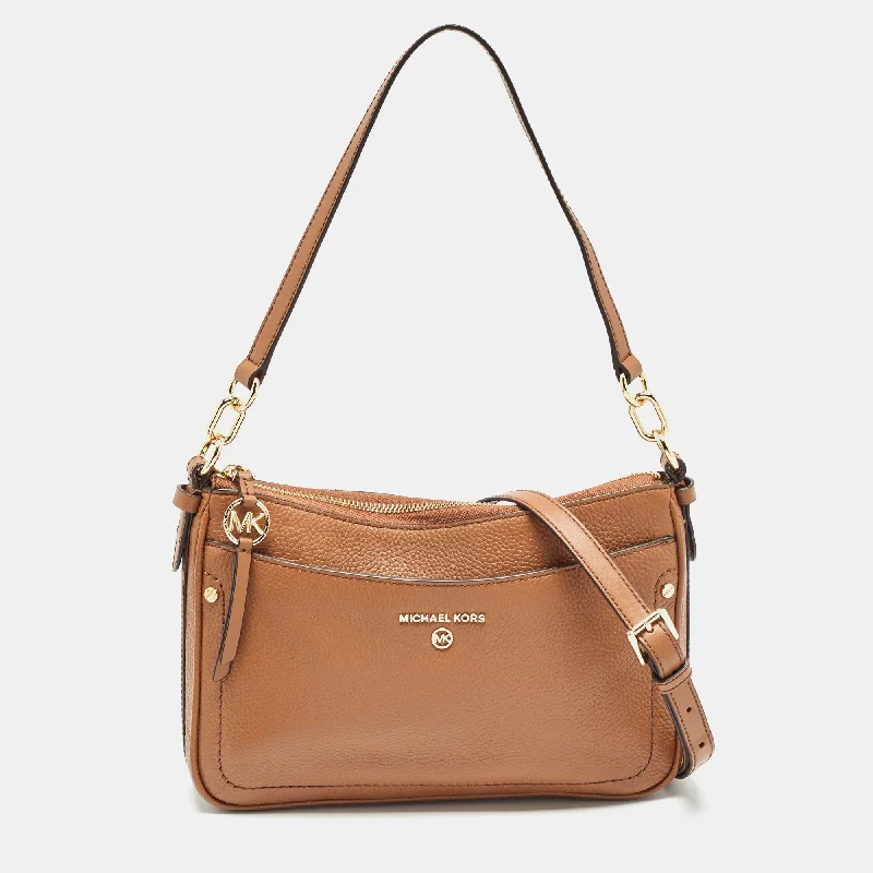 Brown Leather Medium Jet Set Shoulder Bag