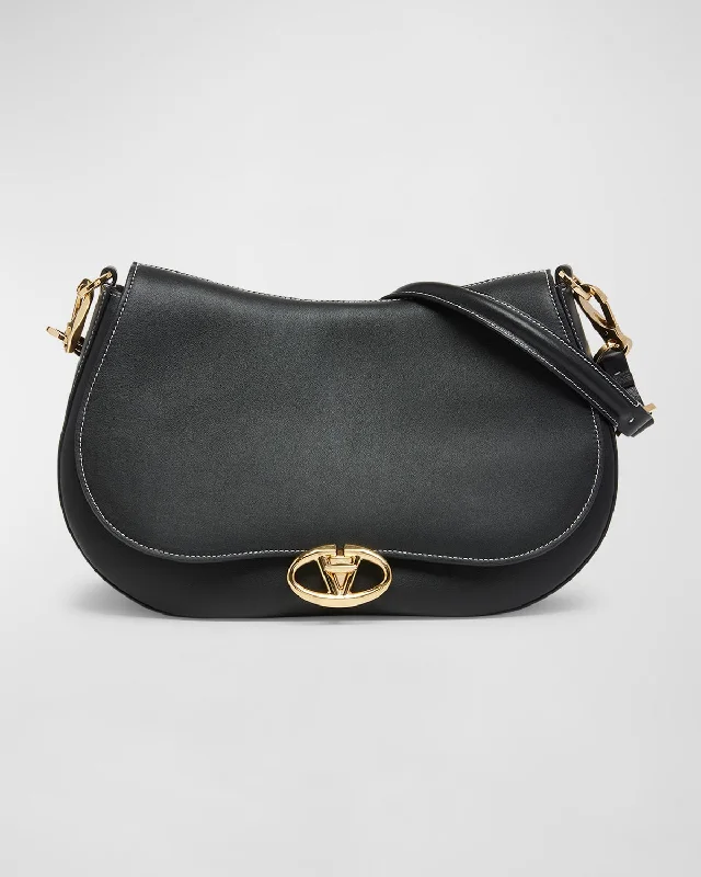 VLOGO Flap Leather Shoulder Bag