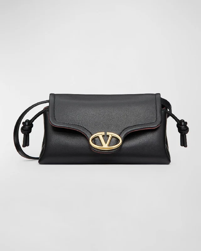 Mini VLOGO Drawstring Leather Shoulder Bag