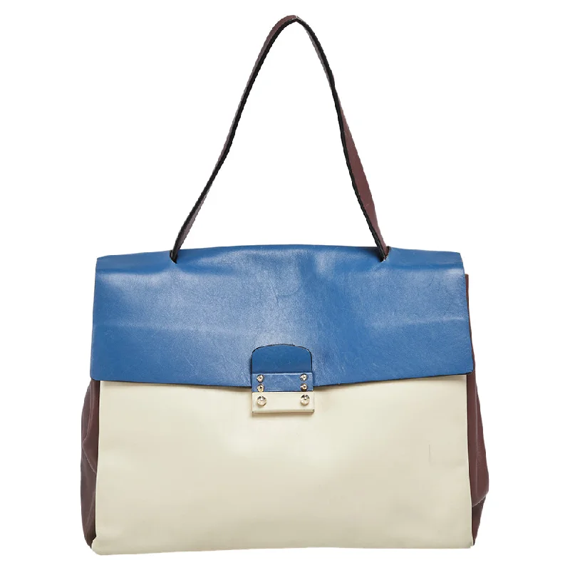 Multicolor Leather Mime Top Handle Bag