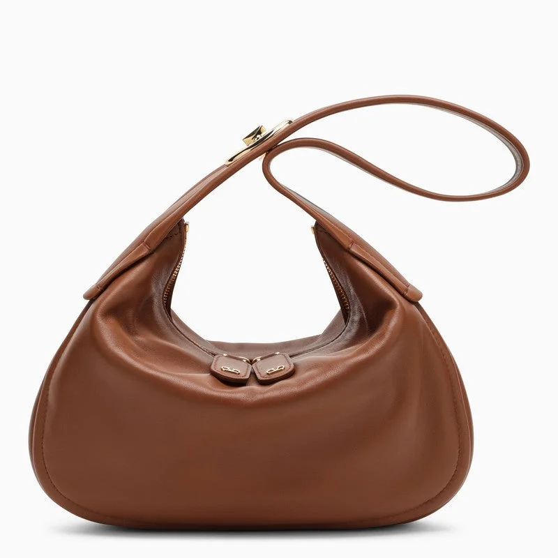 Small Go-hobo bag in tobacco leather