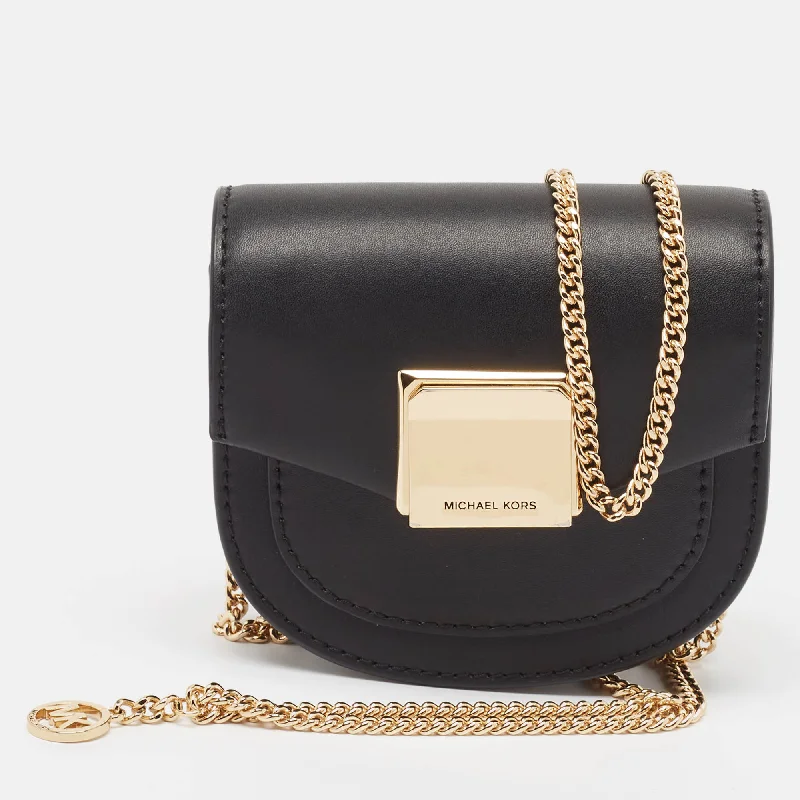 Black Leather Extra-Small Lita Crossbody Bag