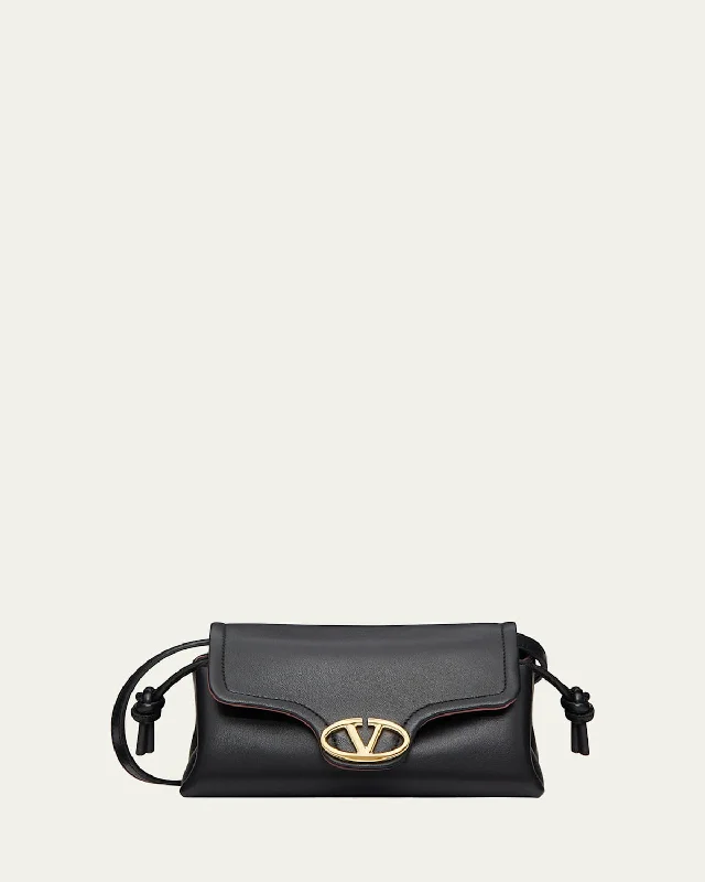 Mini VLOGO Drawstring Leather Shoulder Bag