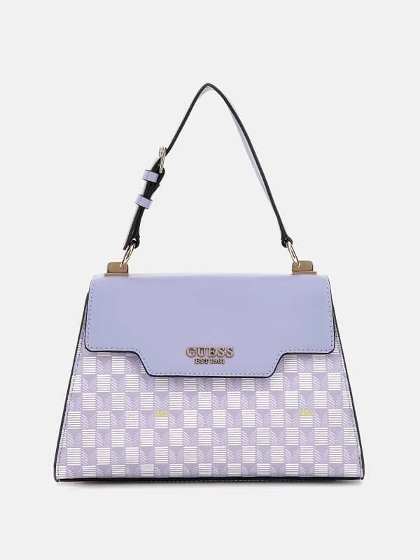 Hallie Geometric-Print Handbag