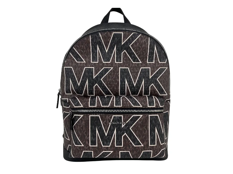 Michael Kors Cooper Large Brown Signature PVC Graphic Logo Backpack Bookbag Bag