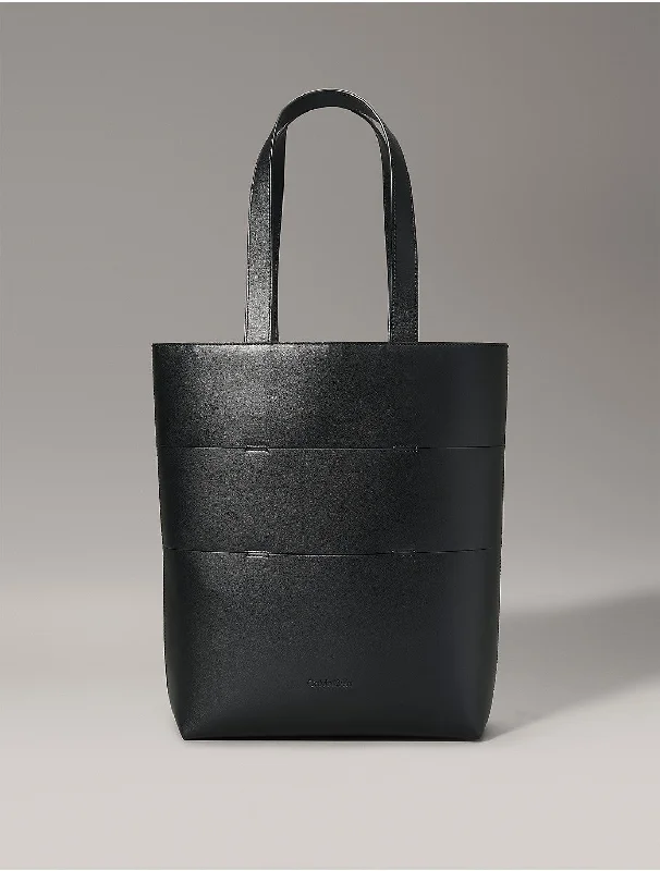 Women's Paneled Tote Bag - Black