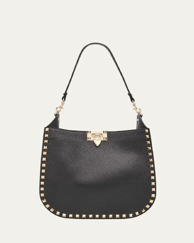 Rockstud Small Calfskin Hobo Bag