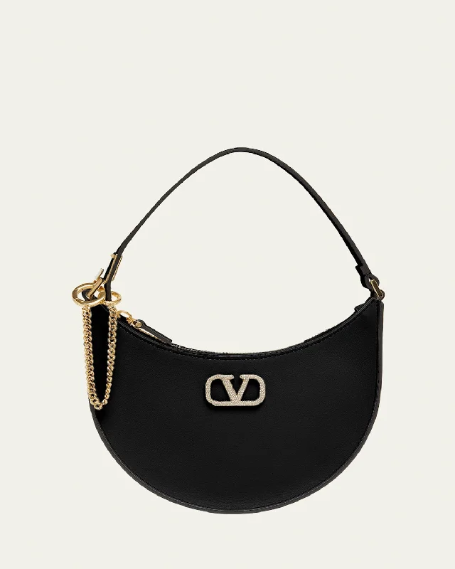 Mini VLOGO Leather Hobo Bag