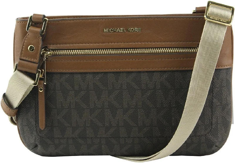 Michael Kors Jet Set Sport East West Leather Bag Handbag Purse Dark Brown NEW