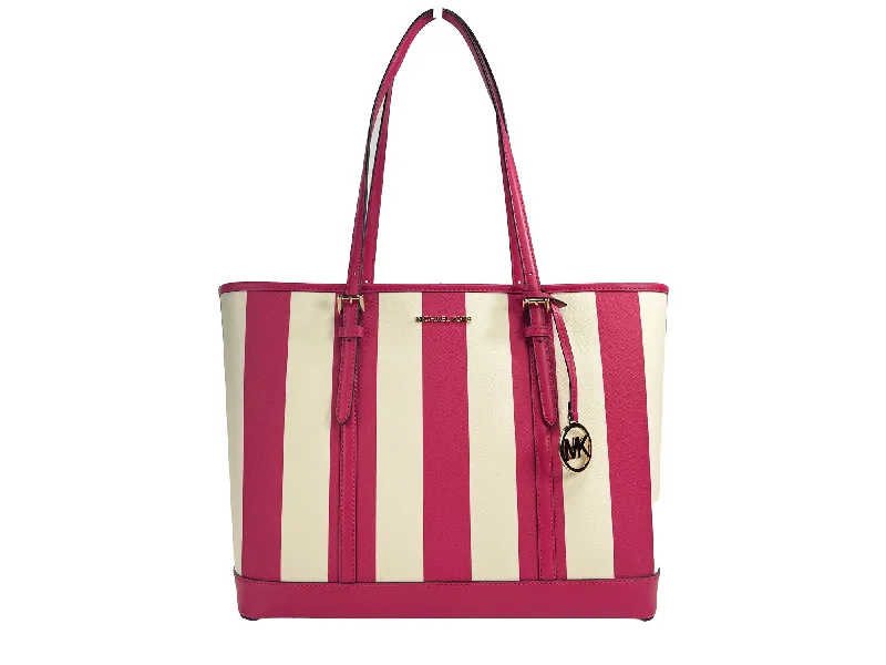 Michael Kors Jet Set Travel Large TZ Shoulder PVC Tote Bag Purse Pink