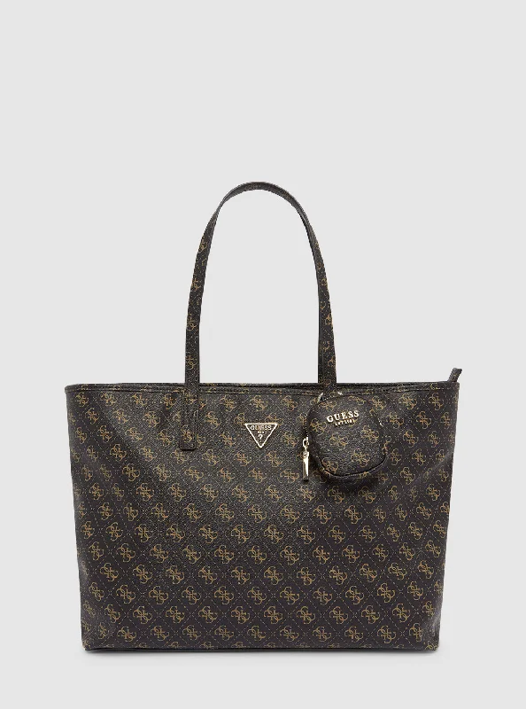 Brown Logo Power Play Large Tote