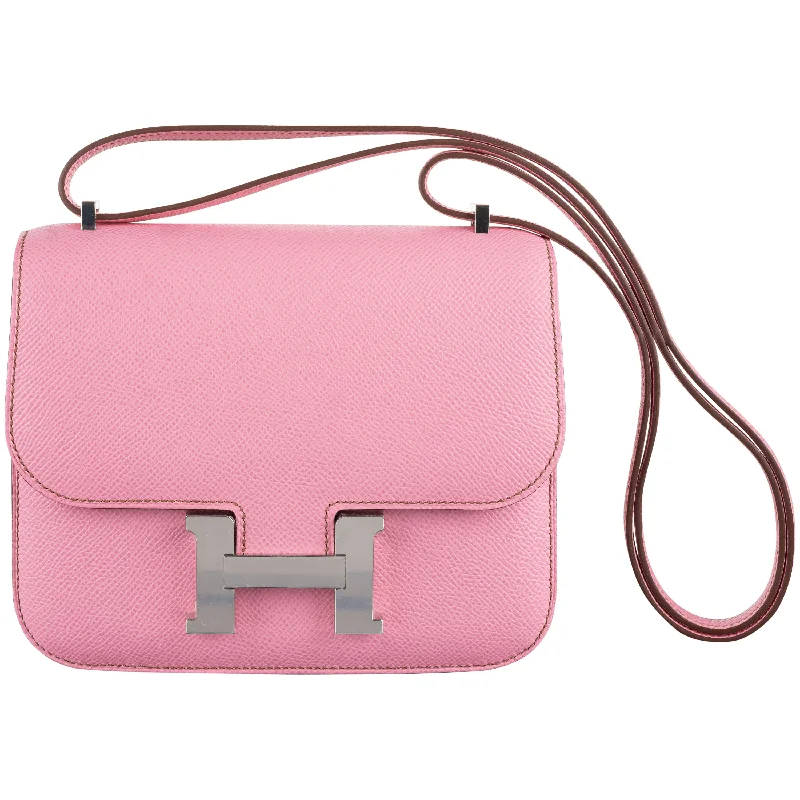 Hermès 18cm Constance Bubblegum Epsom Leather Palladium Hardware