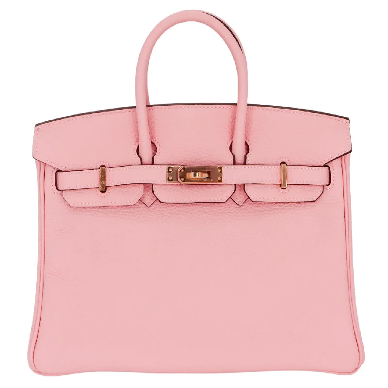 Hermès 25cm Birkin HSS Rose Sakura Clemence Leather Rose Gold Hardware