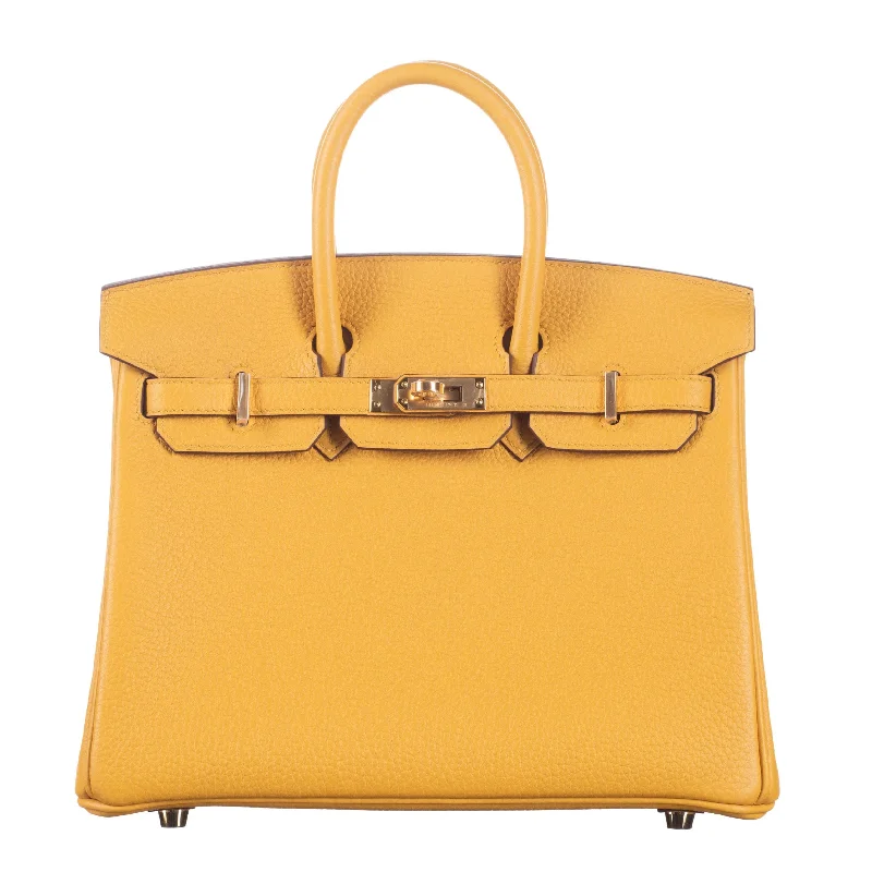 Hermès 25cm Birkin Jaune Ambre Togo Leather Gold Hardware