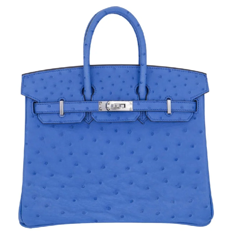 Hermès 25cm Birkin Mykonos Ostrich Palladium Hardware