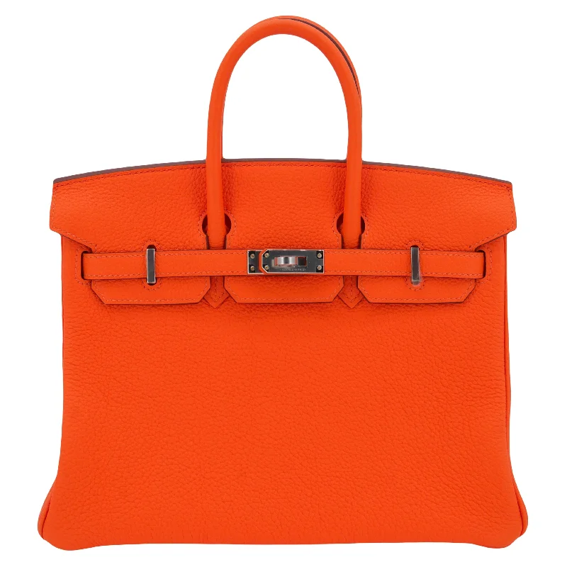 Hermès 25cm Birkin Orange Minium Togo Leather Palladium Hardware