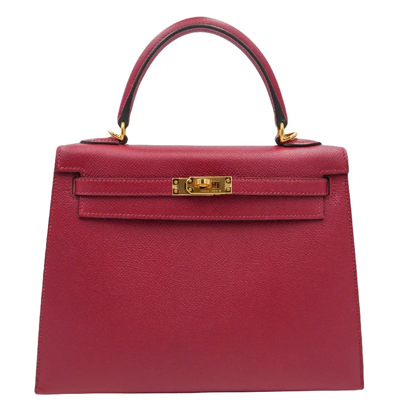 Hermès 25cm Kelly Sellier Rouge Grenat Epsom Leather Gold Hardware