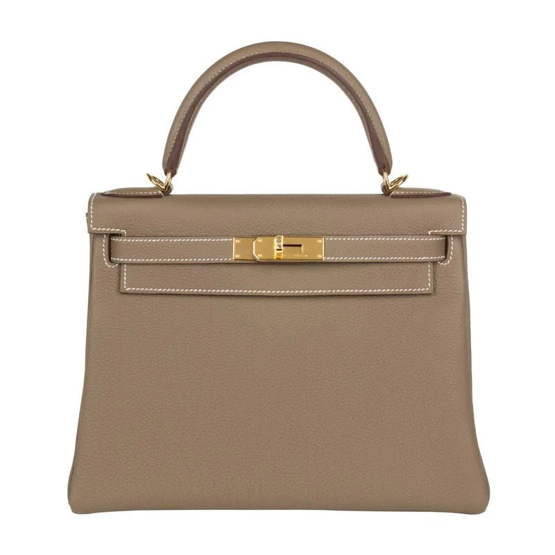 Hermès 28cm Kelly Retourne Etoupe Togo Leather Gold Hardware