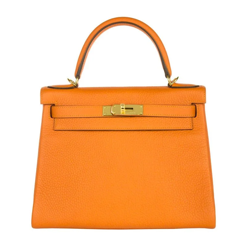 Hermès 28cm Kelly Retourne Feu Clemence Leather Gold Hardware