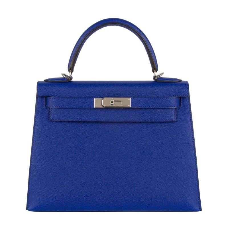 Hermès 28cm Kelly Sellier Bleu Electrique Epsom Leather Palladium Hardware