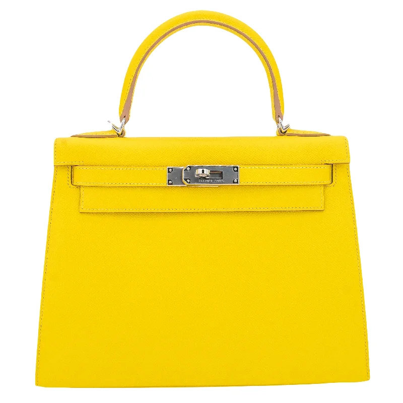 Hermès 28cm Kelly Sellier Lime Epsom Leather Palladium Hardware