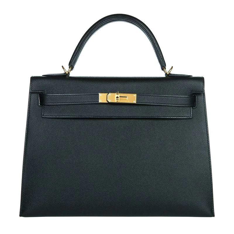 Hermès 32cm Kelly Black Epsom GHW